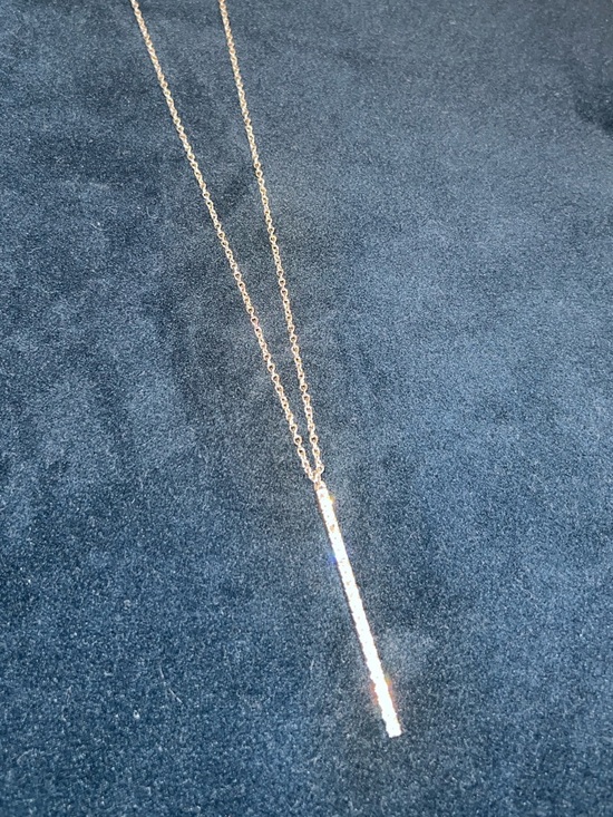 Touchstone Crystal Jewelry - Touchstone Crystal by Swarovski Silver Vertical Bar Pendant Necklace